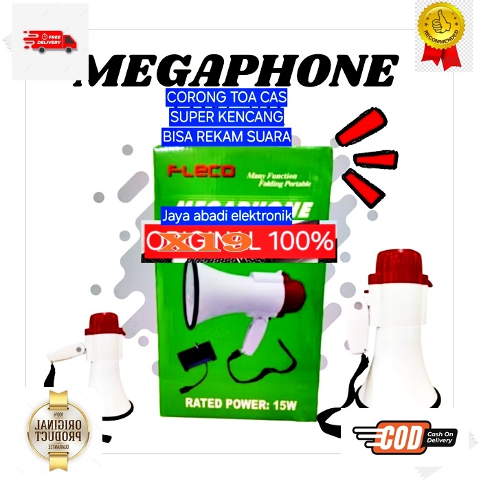 X19 MEGAPHONE Speaker Karaoke PENGERAS SUARA  CASAN ISI ULANG BATERAI BATERRY BATERE TOA CORONG MIC 