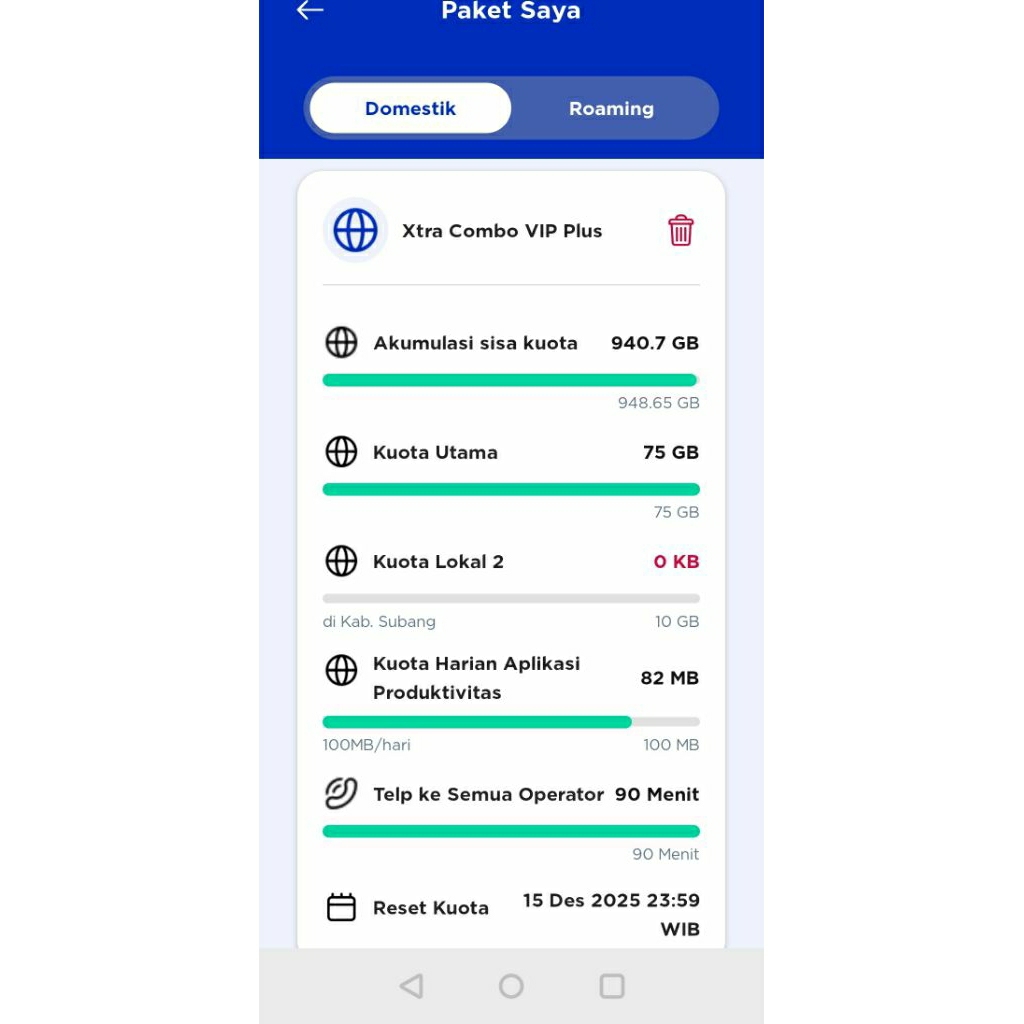 XL xtra combo vip  diskon 91%