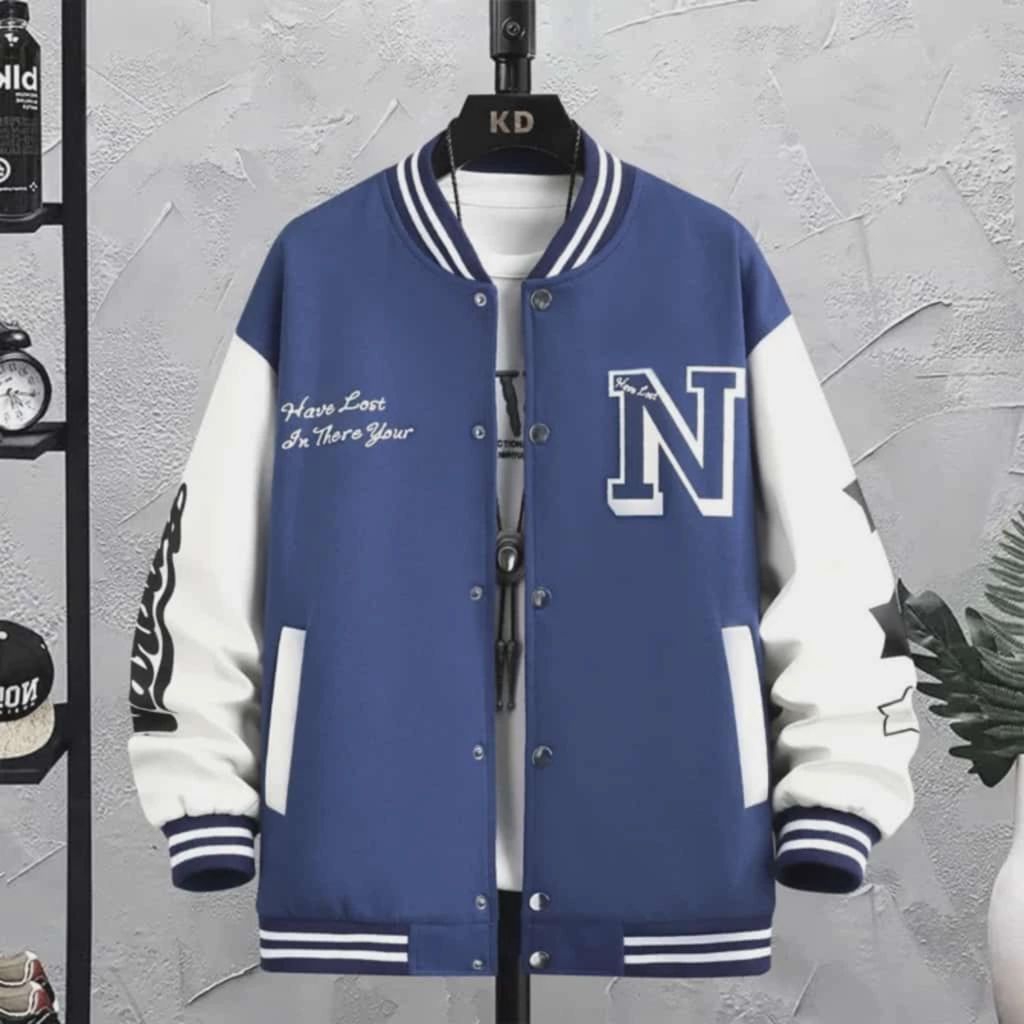 Lestary Clothing Store - Jaket Varsity Pria Wanita S-6XL Premium Sablon Huruf N Baseball Jacket Unis