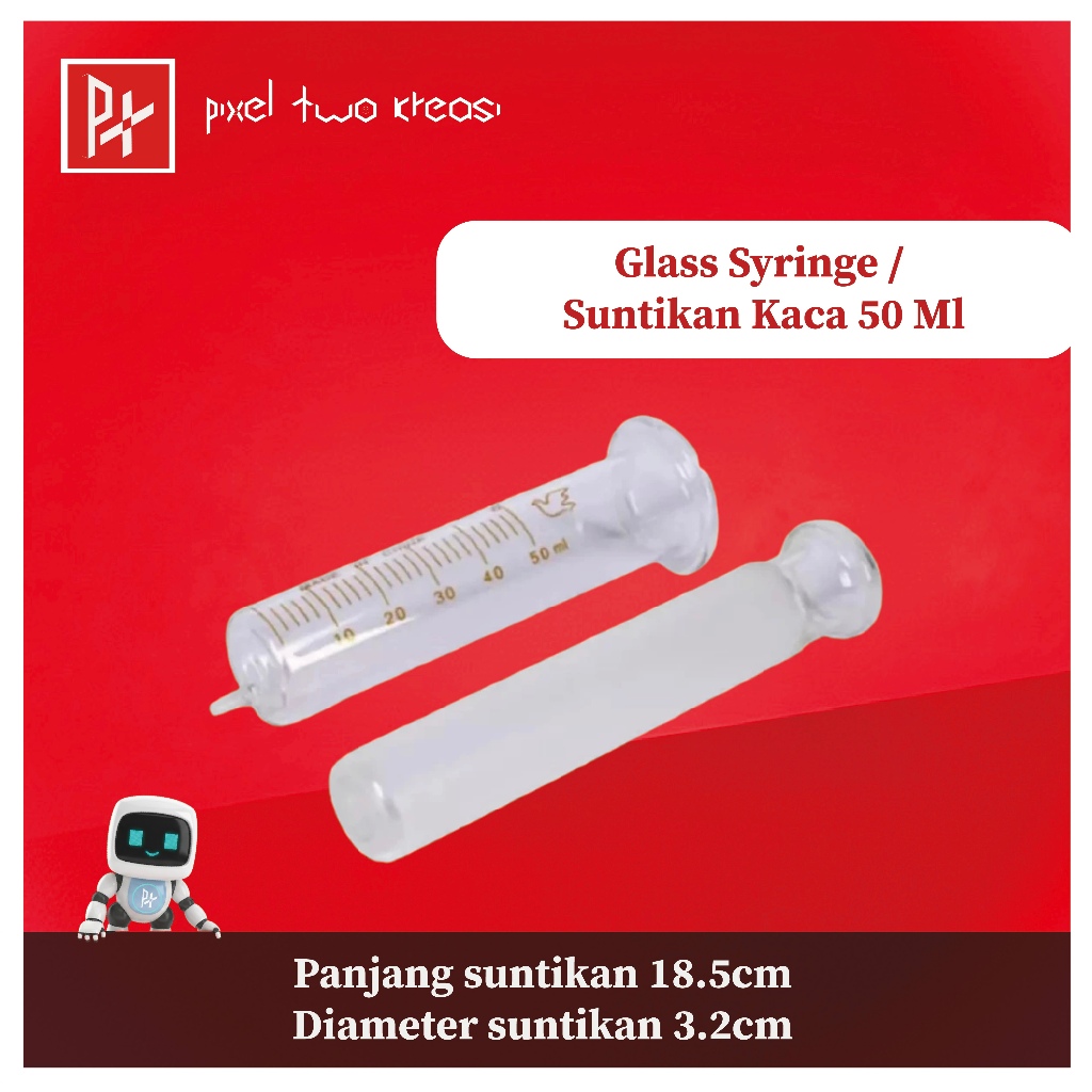 Glass Syringe / Suntikan Kaca 50 Ml