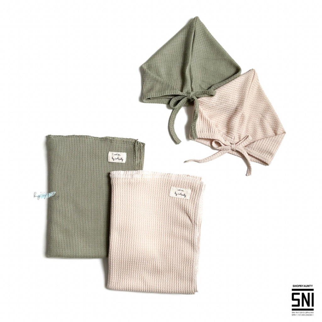 SHOPBYAUNTY - Swaddle with Bonnet Hat (Bedong dan Topi Bonnet)