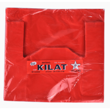 KILAT Kantong Plastik Merah Besar 1 Pack/ Kantong Plastik Merah Jumbo Ukuran 40cm/ Kresek Merah