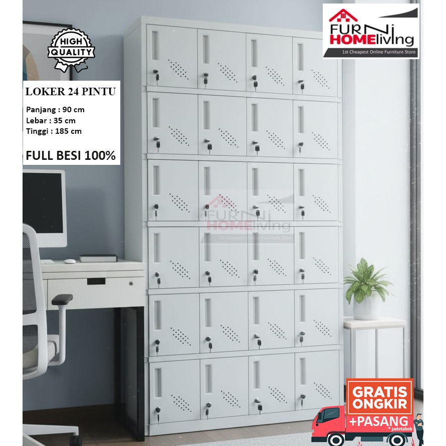 PROMO Loker Besi / Locker Besi / Loker File Besi 24 PINTU LK 024 Locker Karyawan Gym Fitness
