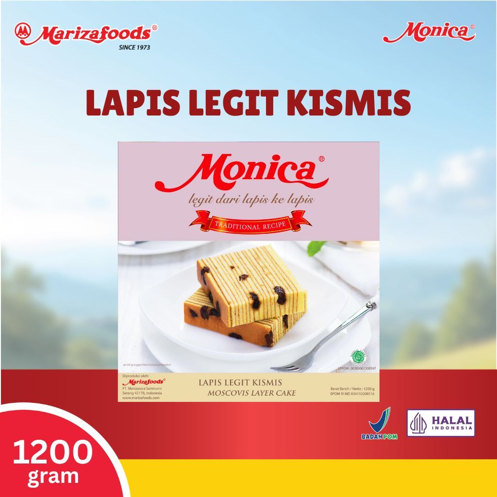 Monica Kue Lapis Legit Moscovis 1200g - Kue Lapis Kismis