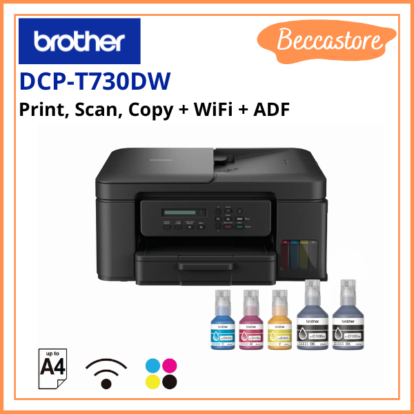 Printer Brother T730DW T730 DCP-T730DW Ink Tank Printer PRINT-SCAN-COPY-DUPLEX-WIFI-ADF