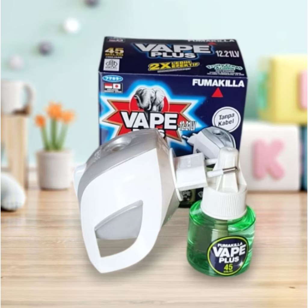 Fumakilla Vape Plus Tanpa Kabel Full Set Alat + Isi Aroma Fruity Fresh 45malam