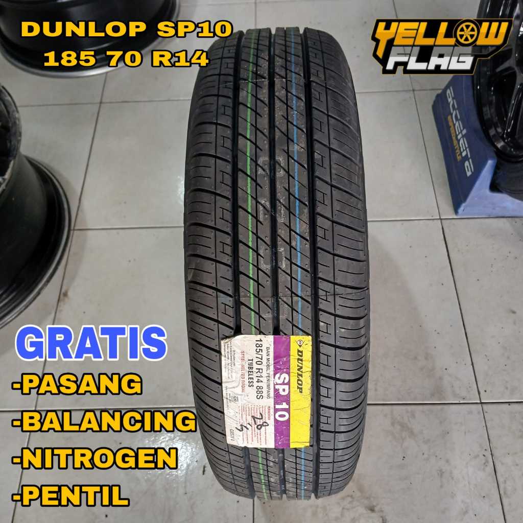 Ban Mobil Standar Avanza Xenia Evalia Ring 14 185/70 Merk Dunlop SP10 Ukuran 185 70 R14 Tubles