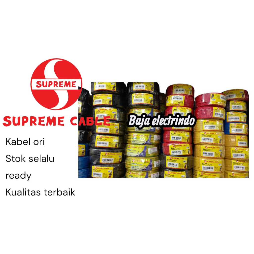 Kabel Grounding Serabut NYAF 2,5mm SUPREME @100m NYAF 1 x 2,5 1 x 2.5 mm NYAF 2.5mm SUPREME