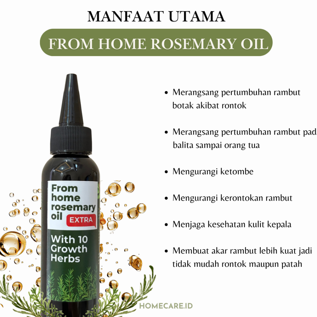 Beli 1 Gratis 1 From Home Rosemary Oil Penumbuh Rambut Botak Rontok 100Ml Kemasan Baru Original
