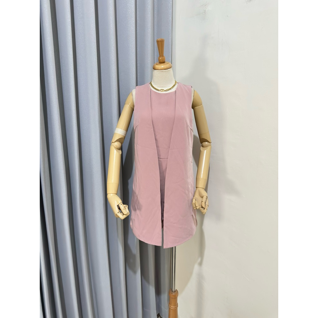 SH201 Love Bonito Pink Vest Playsuit