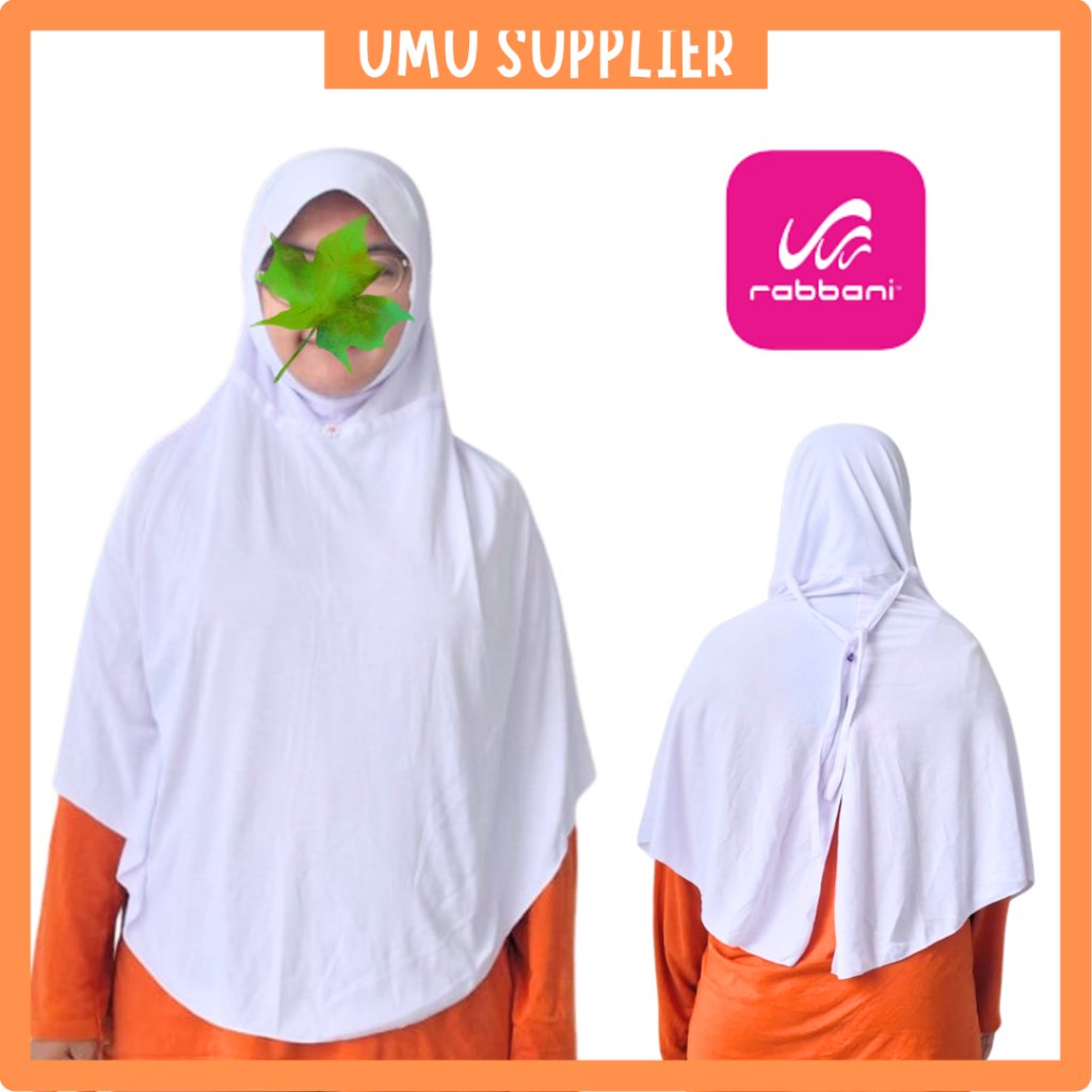 JILBAB RABBANI XL PUTIH ORIGINAL KERUDUNG INSTAN JUMBO