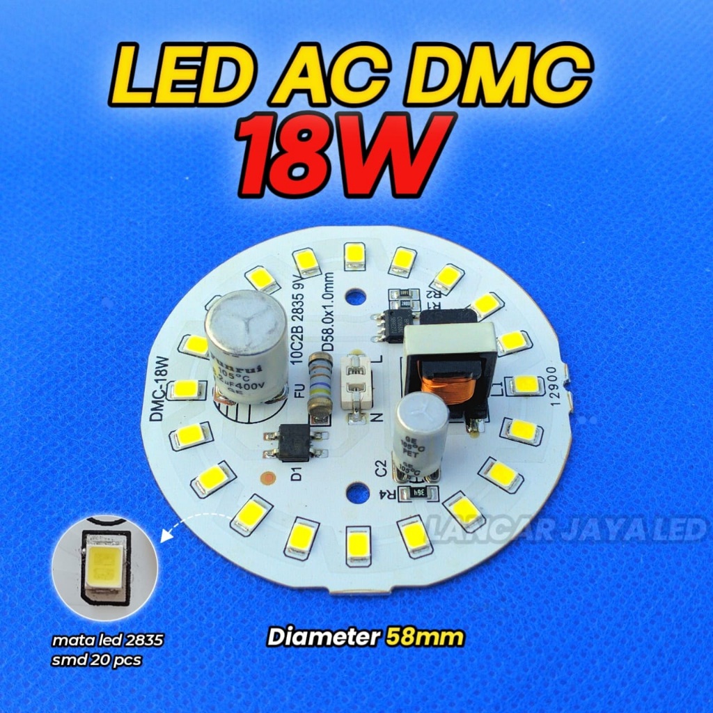 PCB Led  AC 18w D58 mm DMC Chip LED 9V PCB Heatsink
