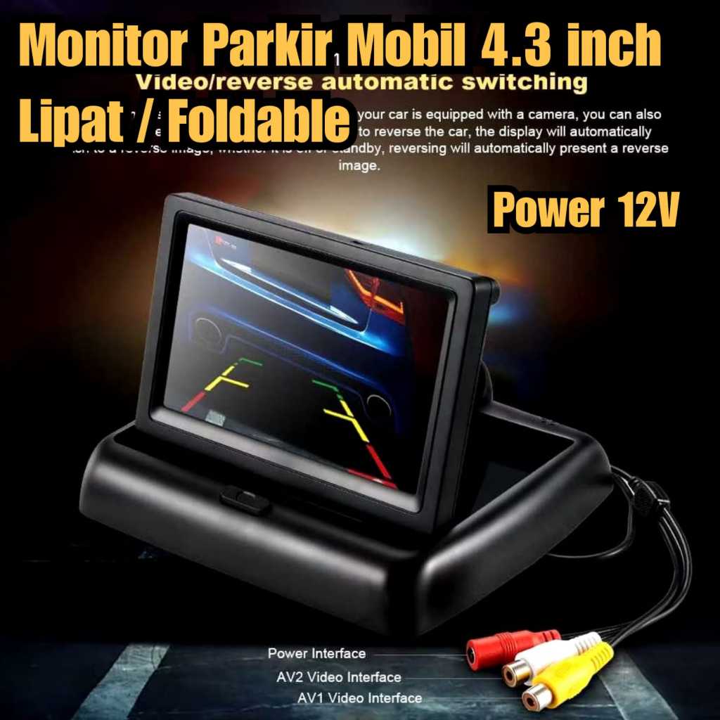 layar lcd parkir mobil monitor kecil portable Monitor parkir Mobil 4.3 Model Lipat foldable monitor 