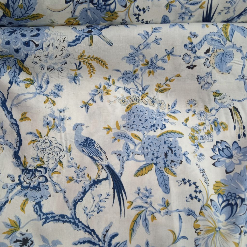 KAIN KATUN RAYON VISCOUS PREMIUM IMPORT BUNGA BURUNG