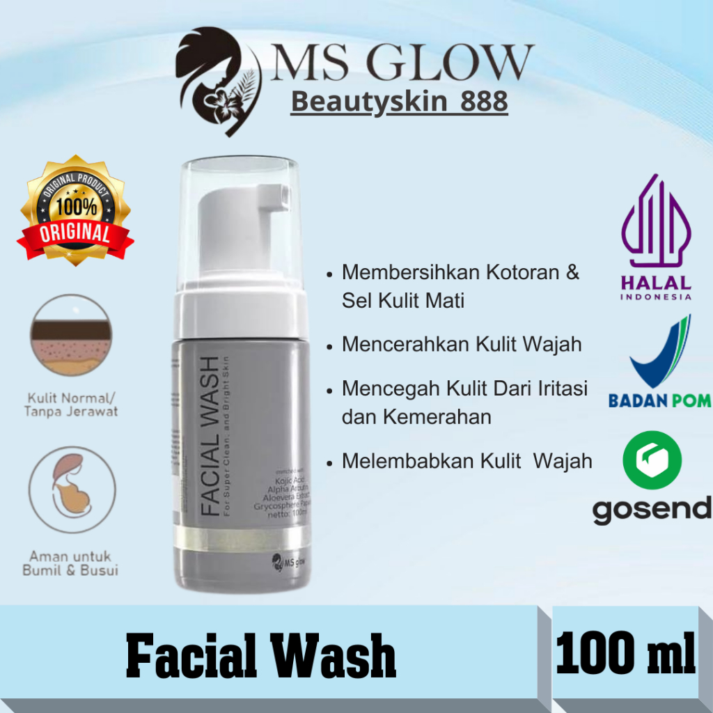 Facial Wash Ms Glow Sabun Cuci Muka Ms Glow Whitening Ms Glow Official Store