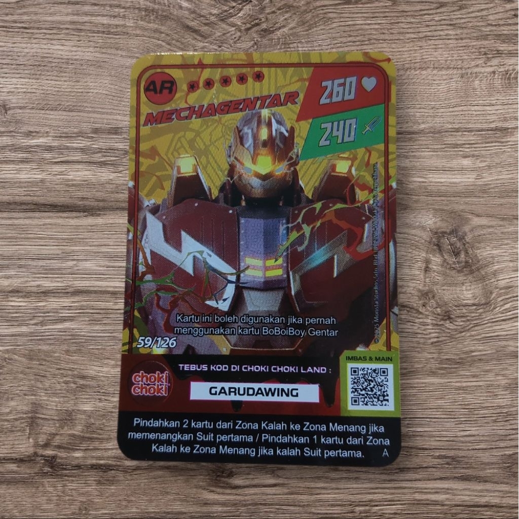 Boboiboy Kartu AR dan SR Trending Viral Garudawing 32/126 Karakter Boboiboy Beliung 300