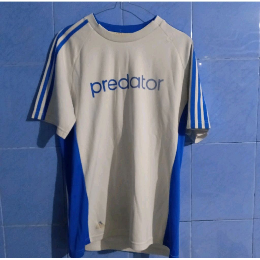 Jersey Adidas predator putih biru polyester