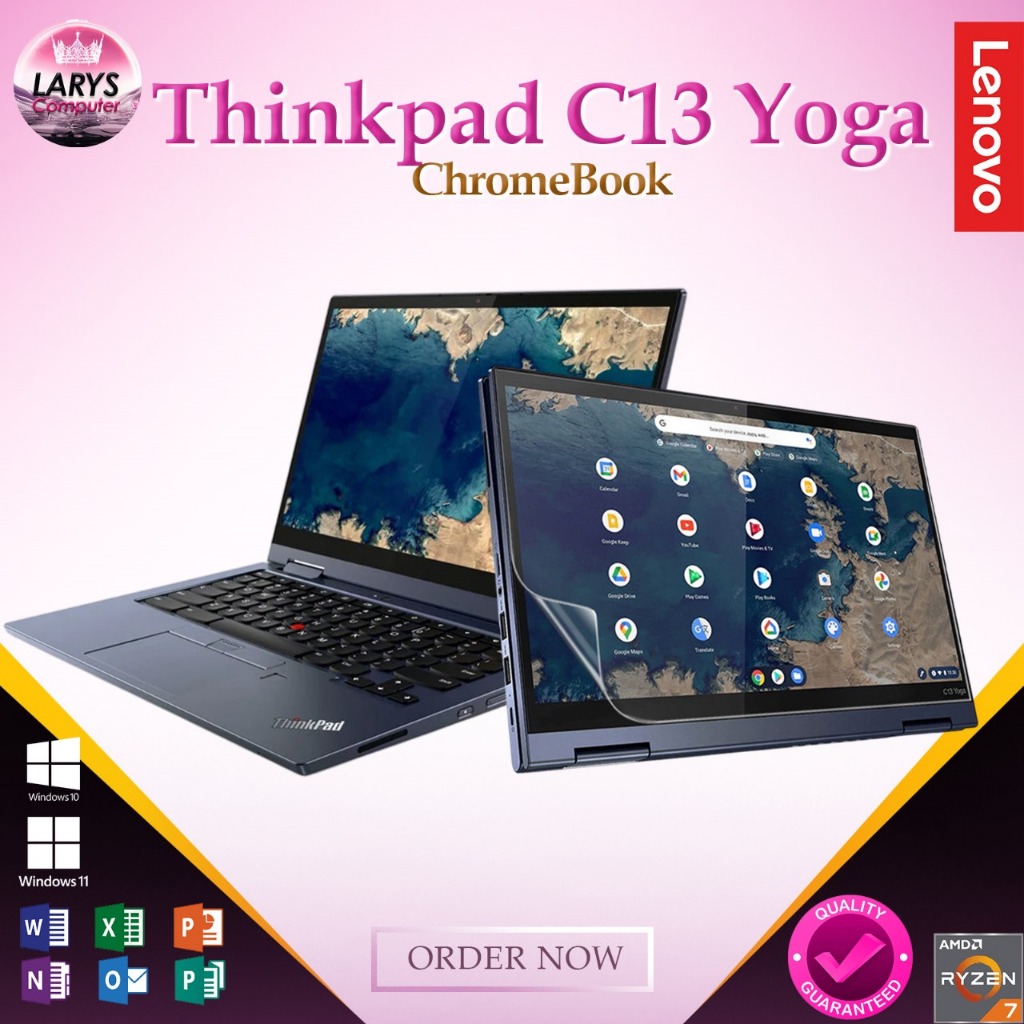 Lenovo Thinkpad C13 Yoga Touch Chromebook Ryzen 5 3500C RAM 8GB SSD 256GB Bergaransi