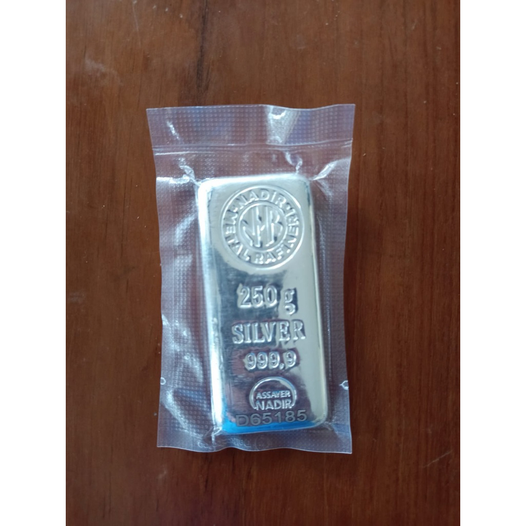 Perak Nadir 250gr/ Silver Nadir 250gr/Logam mulia batangan