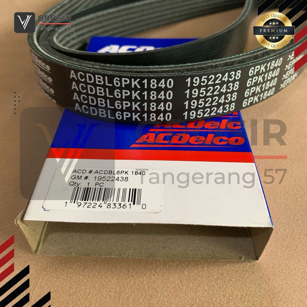 Vbelt Fanbelt i20 i 20 PB 2008-2013 ACDELCO 2438 Fan Belt Sabuk Tali Kipas V-belt 6PK1840