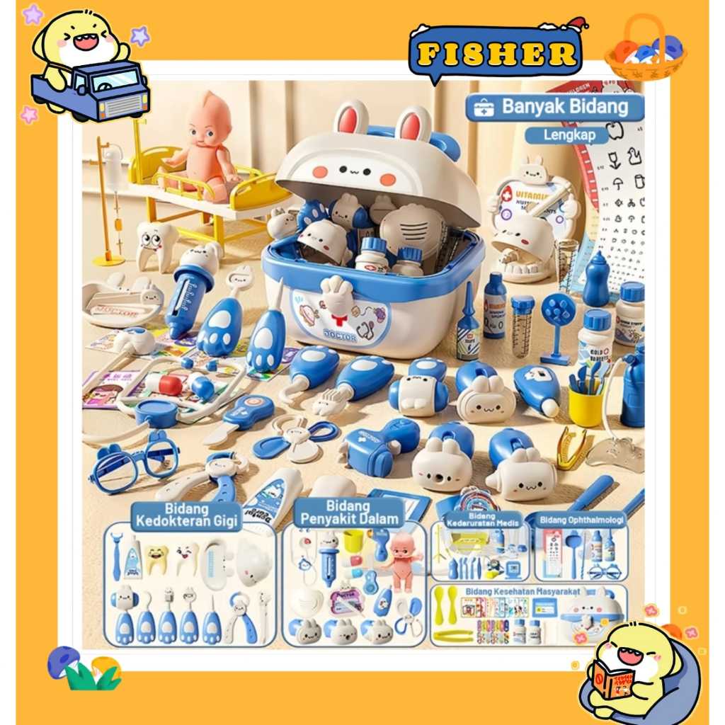 [FISHER] Mainan Peran Dokter Set + Celemek | Medical Toys | Mainan Dokter Anak