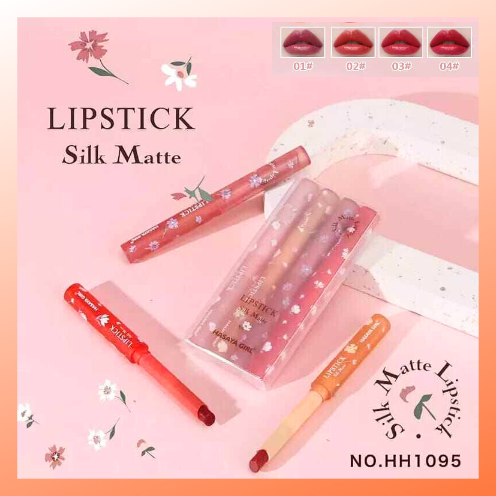(Dapat 4Pcs) Paket Lipstick Silk Matte Hasaya Girl