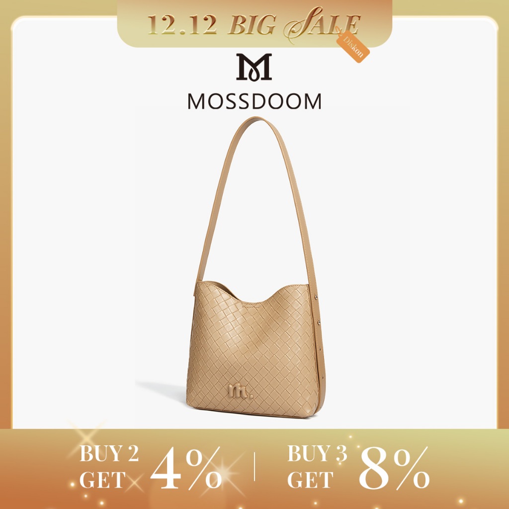 MOSSDOOM Tas Wanita Vela Bag Temperamen Premium yang Elegan Tas Bahu Komuter yang Trendi