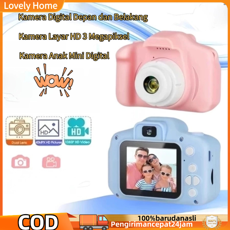 Kamera Anak Mini Kamera Digital 3 Megapiksel Layar HD Digital Kamera Anak Kamera Digital Depan dan B