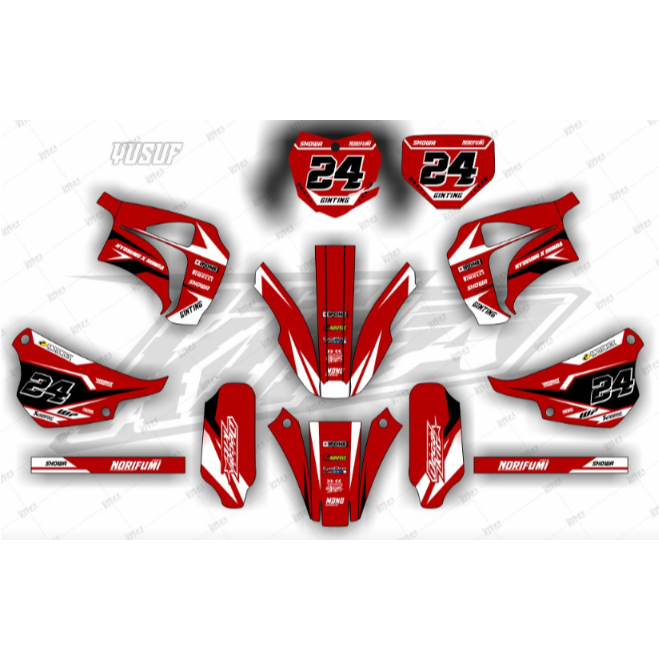 Stiker sticker decal motor Hyosung Motif Biru Hitam