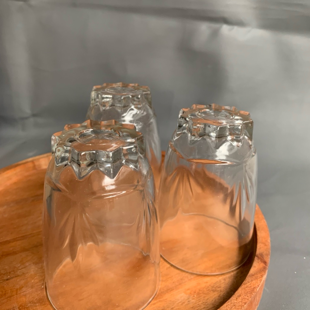 6 PCS Gelas Kaca Belimbing Kecil - Gelas Beling - Gelas Kopi Polos Jadul