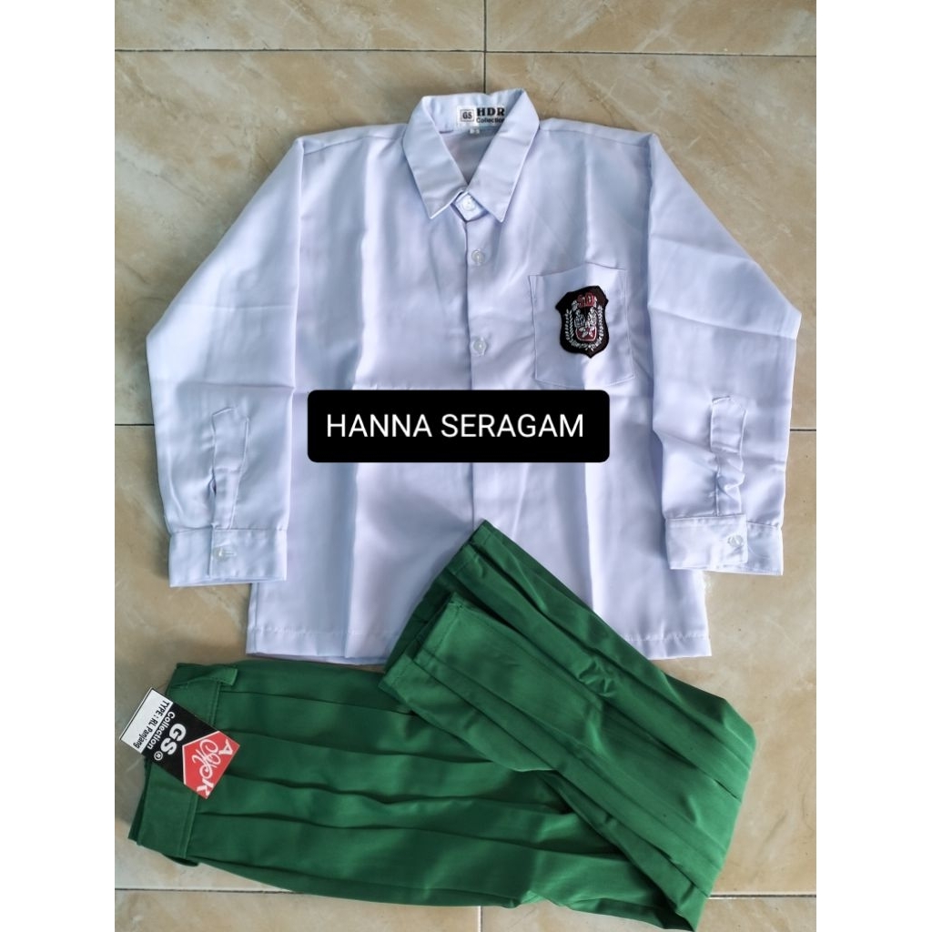 Setelan Rok Hijau putih Seragam sekolah untuk SD/MI/TK
