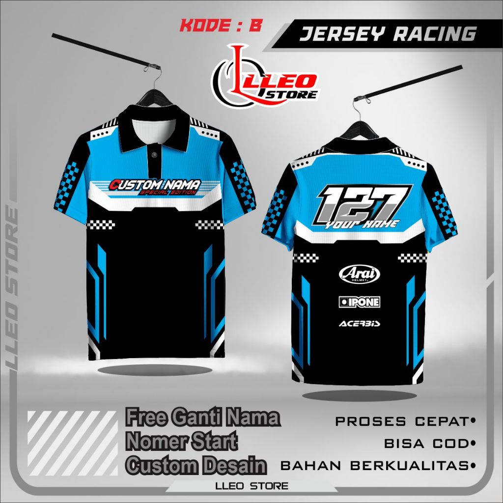 desain Jersey racing Jersey balap Jersey road race Jersey team balap bisa riques ganti nama warna da