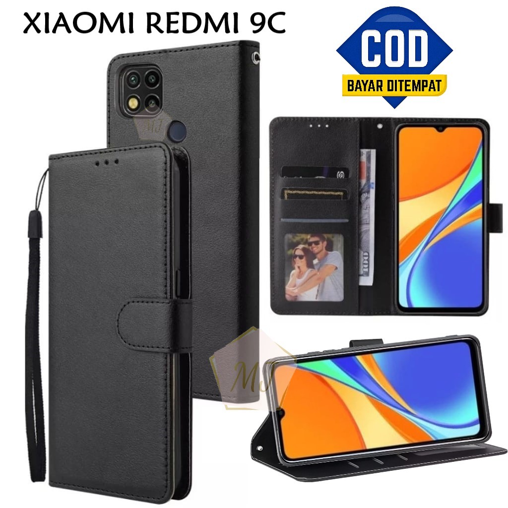 Flip Case Xiaomi Redmi 9C Leather Case Wallet Premium Casing Hp Dompet Cover Handphone