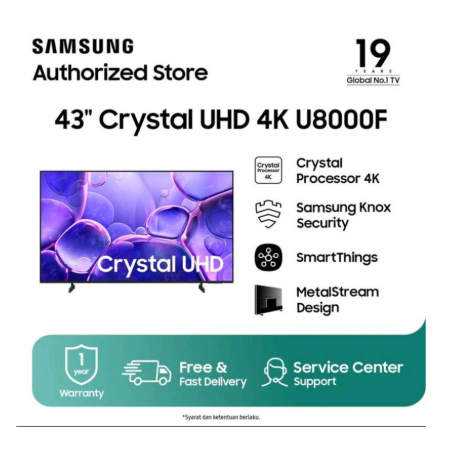 TV Samsung 43U8000F Smart TV 43 Inch Crystal UHD 4K