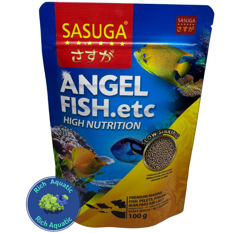 pelet pakan ikan hias air laut sasuga angel fish etc 100g sinking
