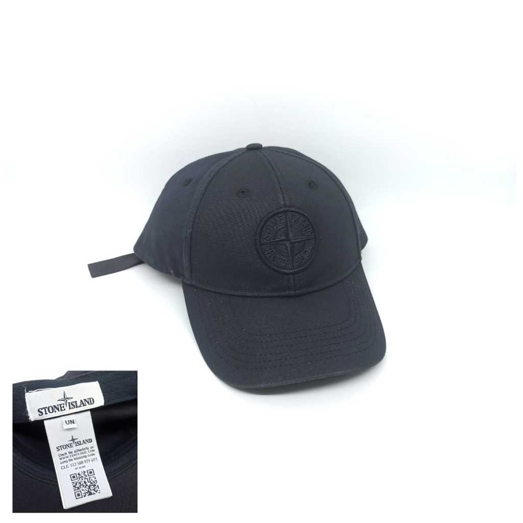 Topi Stone Island V0029 Black Cap Second Preloved Original 027