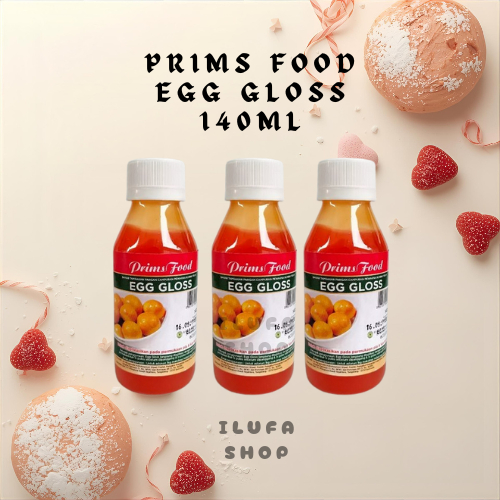 EGG GLOSS PRIMS FOOD PEWARNA KUNING TELUR 140ML / PENGGANTI KUNING TELUR / OLESAN NASTAR