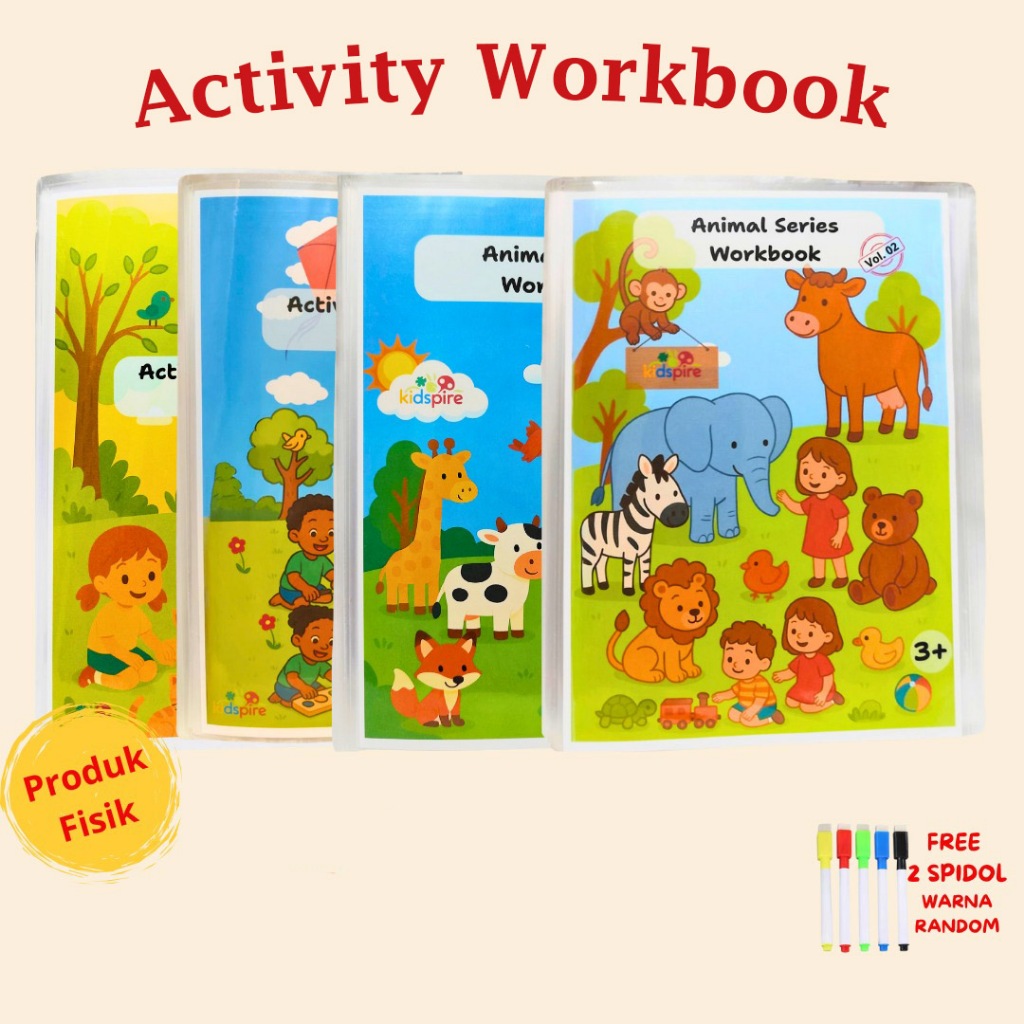 Worksheet Anak / Wipe & Clean Activity / Worksheet PAUD Preschool TK