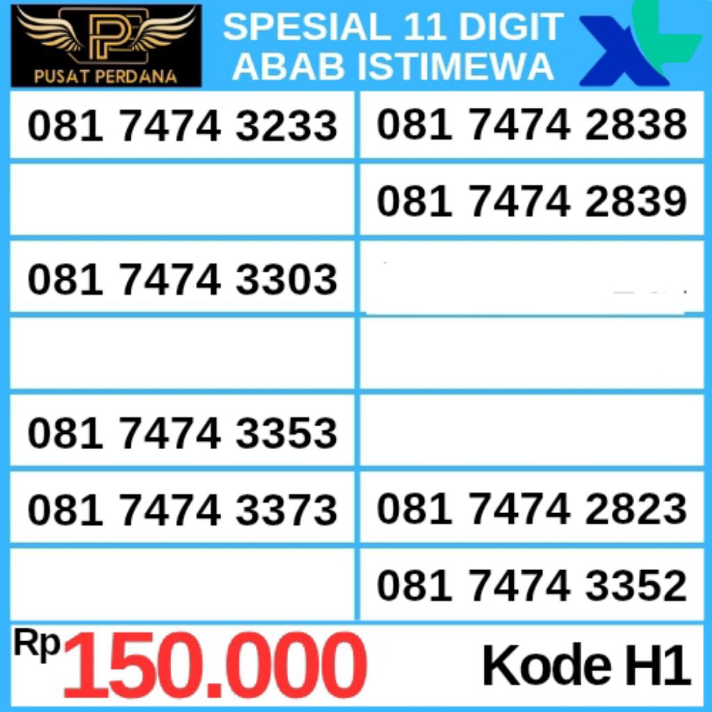 Spesial 11 Digit Nomor / Nomer Cantik Kartu Perdana XL 4G LTE