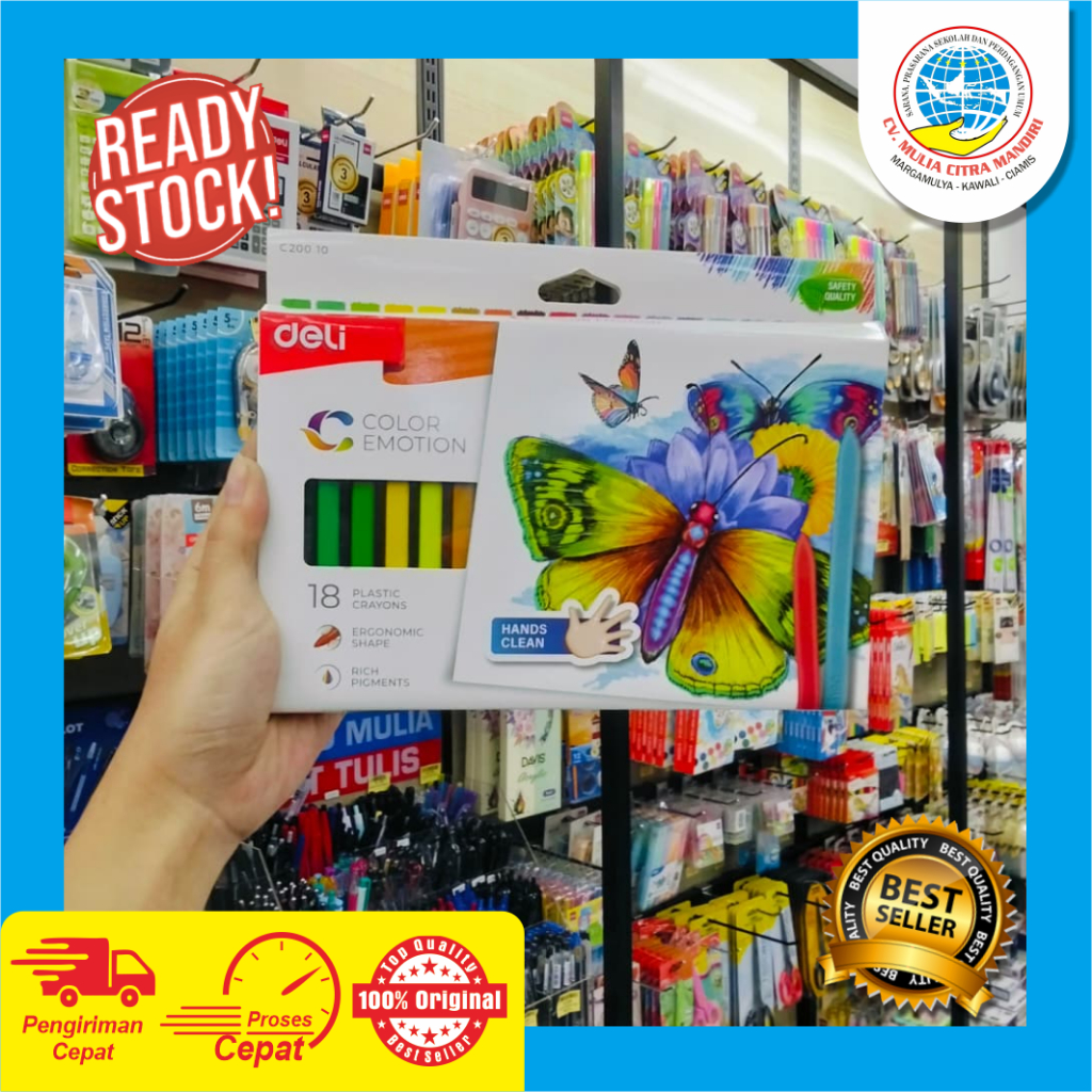 DELI Crayon Plastik Color Emotion 12/18 Warna - EC20000