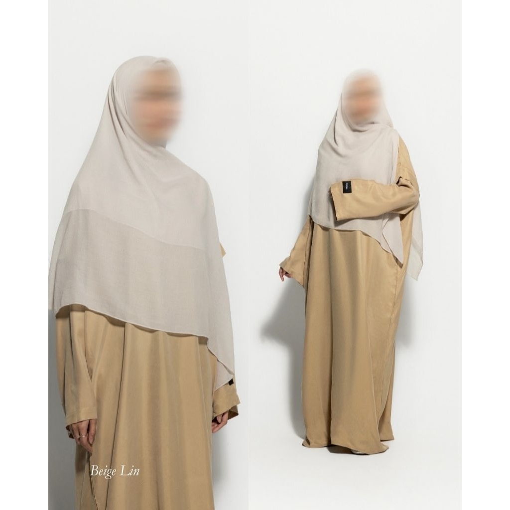 Fina Abaya 1.0 by Taza warna Beige Lin size M