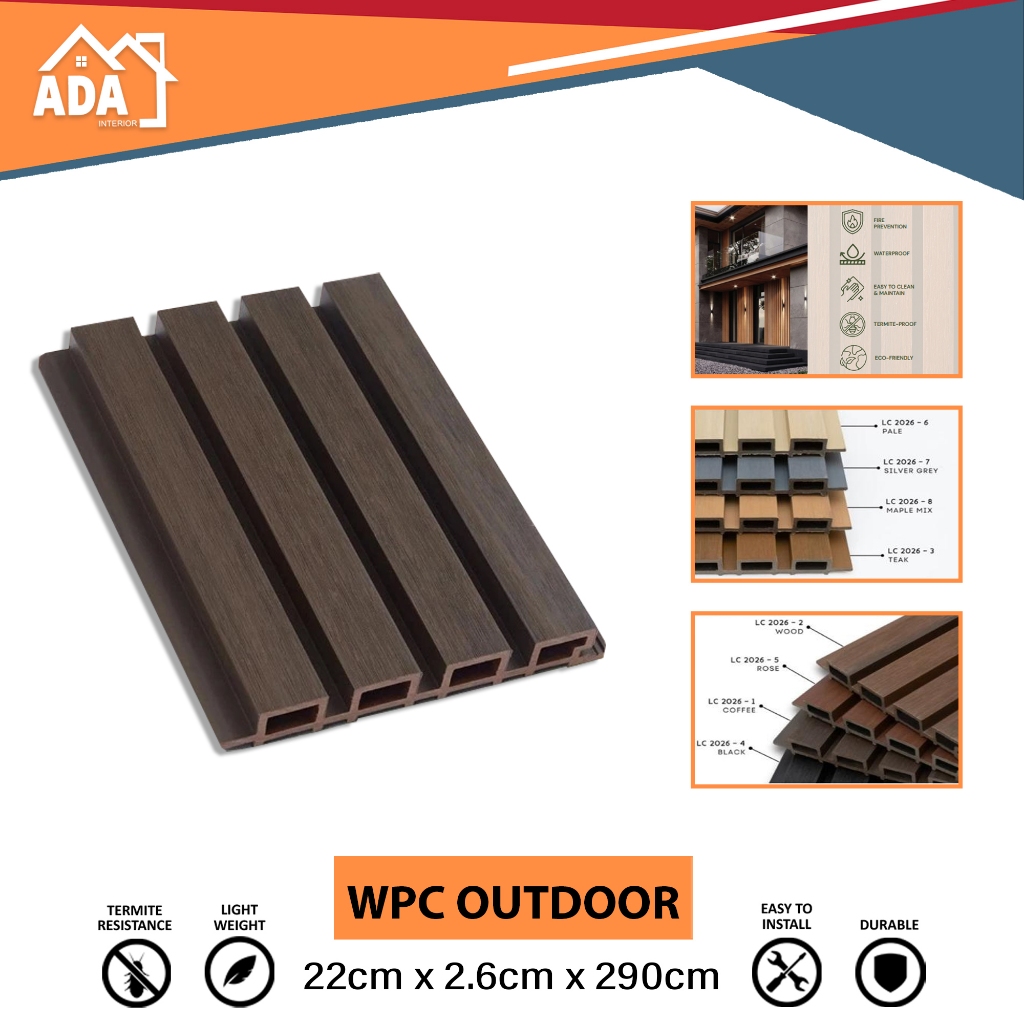 Wpc panel PREMIUM Wall Cladding WPC Wood Panel Outdoor Kisi Kisi Wall Panel Dinding