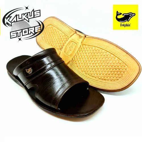 Dolphin Sandal Pria Kulit Asli Rye Urat Kayu original100%