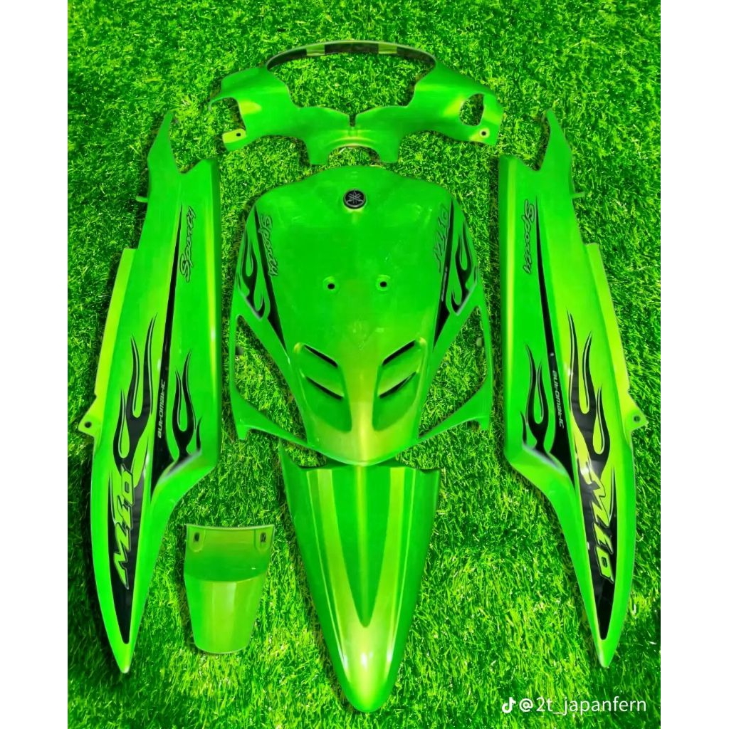 full halus body mio sporty + striping warna custum hijau stabilo