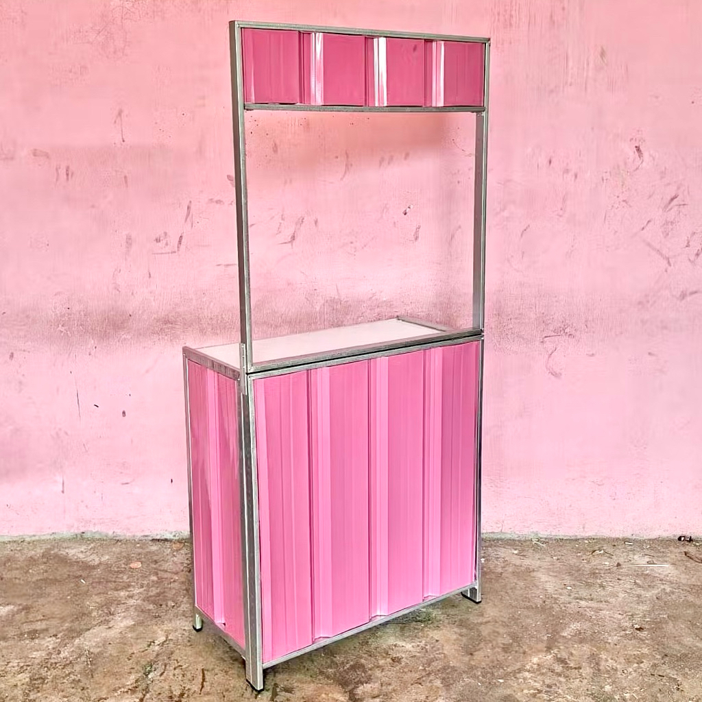 Rombong Lipat Portable Besi Aluminium Bukan Kayu