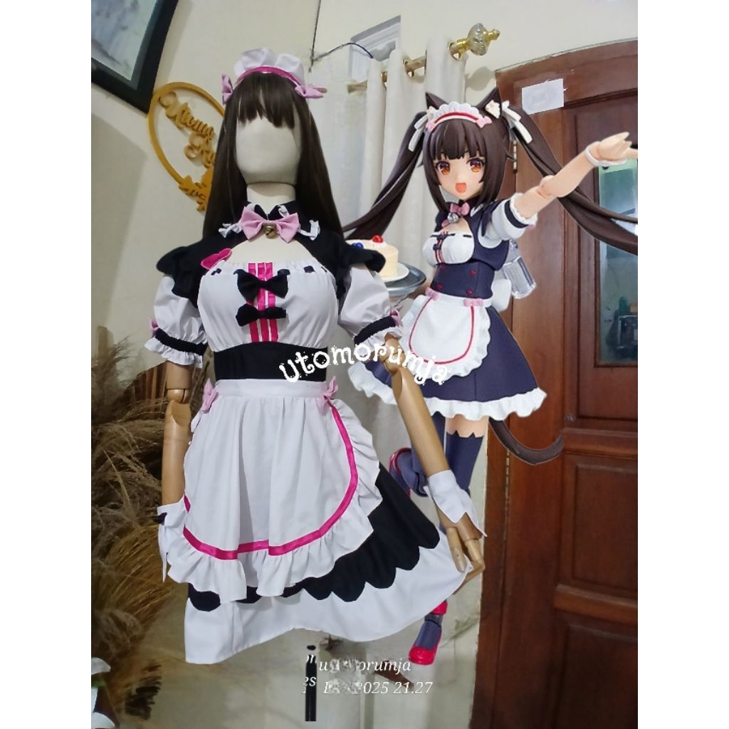 Anime Nekopara Chocolate Vanilla Cosplay Costume Maid Dress Lolita Cute Cat Neko Girls Women Costume