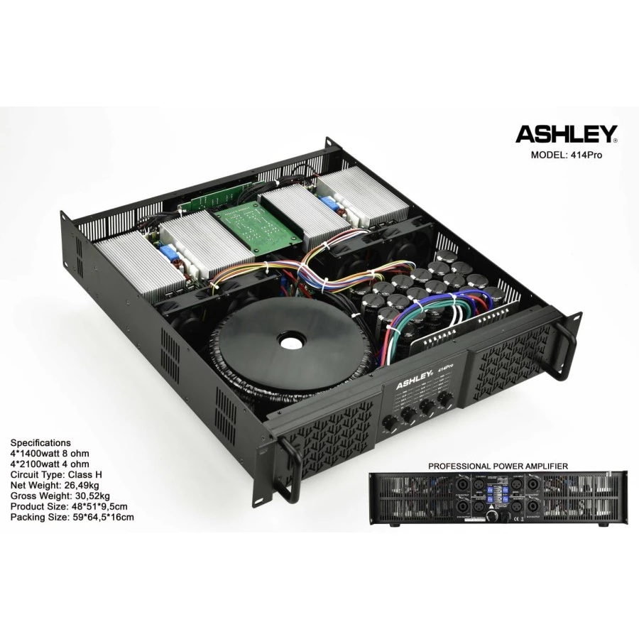 Power ASHLEY 414 PRO 414PRO ORIGINAL 4CH 4 X 2100 WATT