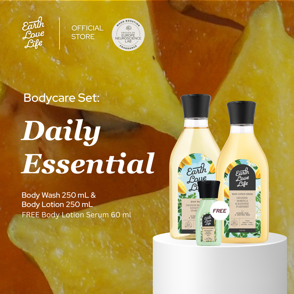 Earth Love Life Daily Essential Set Body Wash & Lotion 250 mL FREE Body Lotion Serum 60 mL | Body Ca
