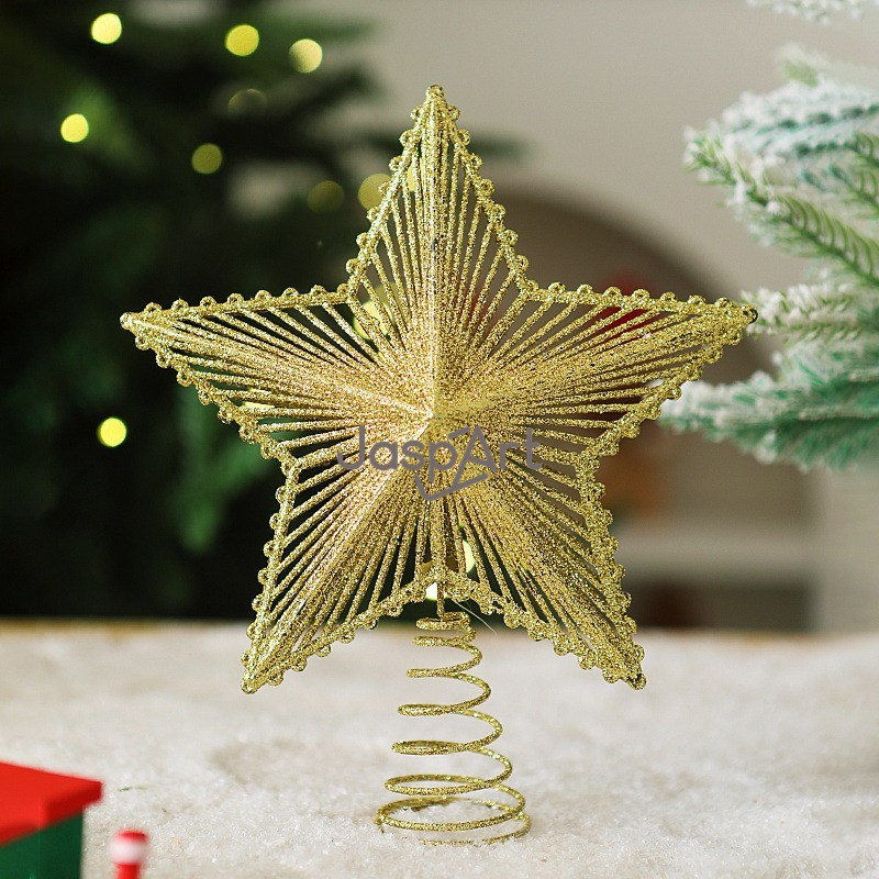 Promo Hiasan Top Bintang Pohon Natal / Gold (Besar) - Pucuk Pohon Natal - Aksesoris Bintang Natal