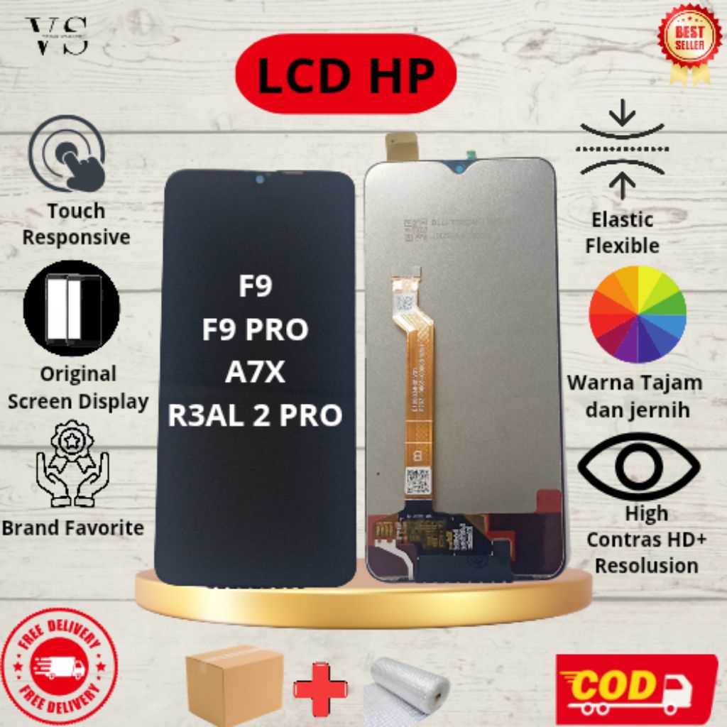 LCD HP OPPO F9/F9 PRO/A7X/REALME 2 PRO FULLSET TOUCHSCREEN 100% ORIGINAL